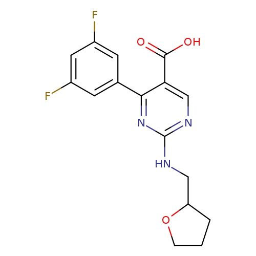 4-(3,5-difluorophenyl)-2-{[(oxolan-2-yl)methyl]amino}pyrimidine-5-carboxylic acid