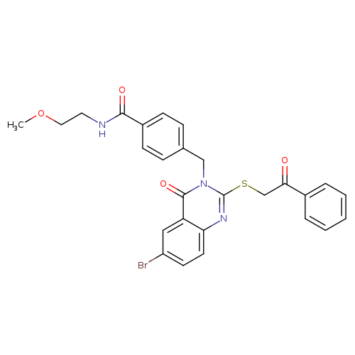 4-({6-bromo-4-oxo-2-[(2-oxo-2-phenylethyl)sulfanyl]-3,4-dihydroquinazolin-3-yl}methyl)-N-(2-methoxyethyl)benzamide