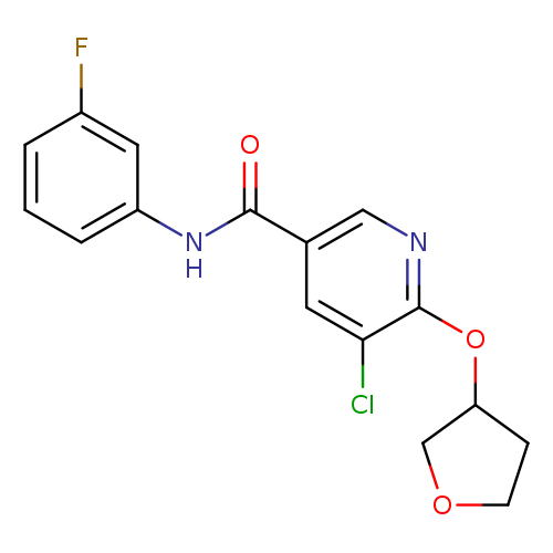 5-chloro-N-(3-fluorophenyl)-6-(oxolan-3-yloxy)pyridine-3-carboxamide