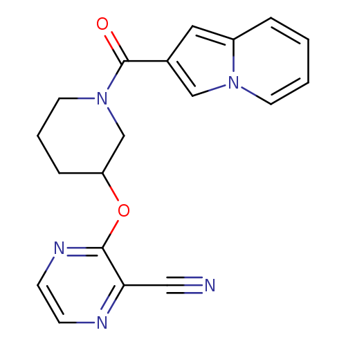 3-{[1-(indolizine-2-carbonyl)piperidin-3-yl]oxy}pyrazine-2-carbonitrile