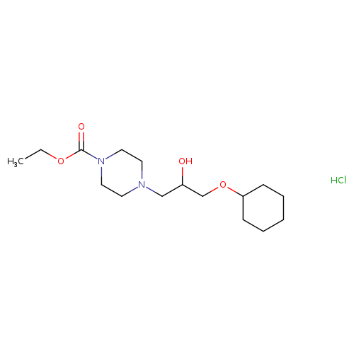 ethyl 4-[3-(cyclohexyloxy)-2-hydroxypropyl]piperazine-1-carboxylate hydrochloride
