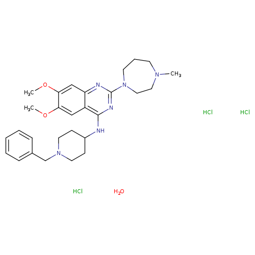 2-(hexahydro-4-methyl-1H-1,4-diazepin-1-yl)-6,7-dimethoxy-N-[1-(phenylmethyl)-4-piperidinyl]-4-quinazolinamine,trihydrochloride,hydrate