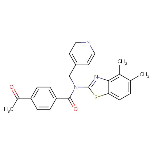 4-acetyl-N-(4,5-dimethyl-1,3-benzothiazol-2-yl)-N-[(pyridin-4-yl)methyl]benzamide