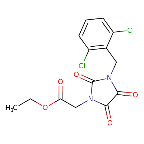 ethyl 2-{3-[(2,6-dichlorophenyl)methyl]-2,4,5-trioxoimidazolidin-1-yl}acetate