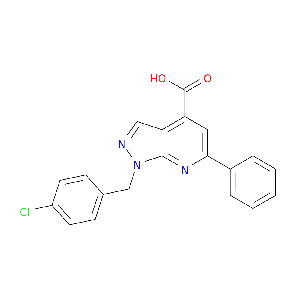 1-(4-Chlorobenzyl)-6-phenyl-1h-pyrazolo[3,4-b]pyridine-4-carboxylic acid