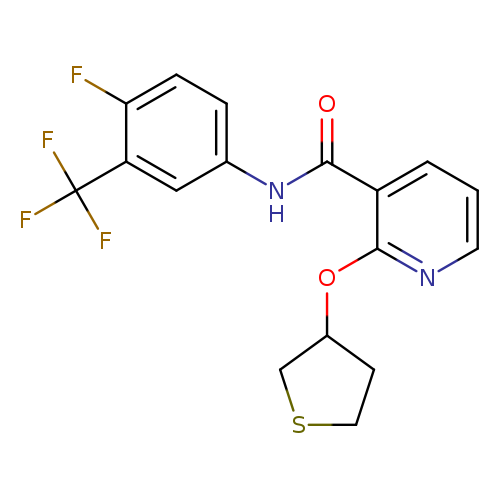 N-[4-fluoro-3-(trifluoromethyl)phenyl]-2-(thiolan-3-yloxy)pyridine-3-carboxamide