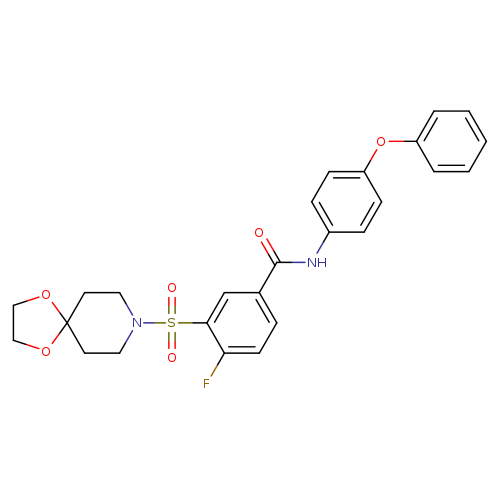 3-{1,4-dioxa-8-azaspiro[4.5]decane-8-sulfonyl}-4-fluoro-N-(4-phenoxyphenyl)benzamide