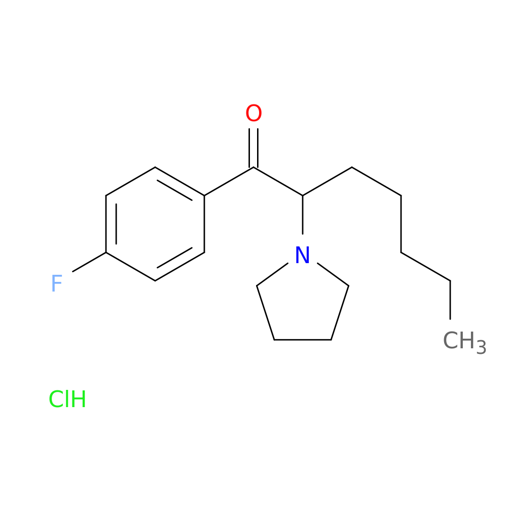 1-(4-fluorophenyl)-2-(pyrrolidin-1-yl)heptan-1-one,monohydrochloride