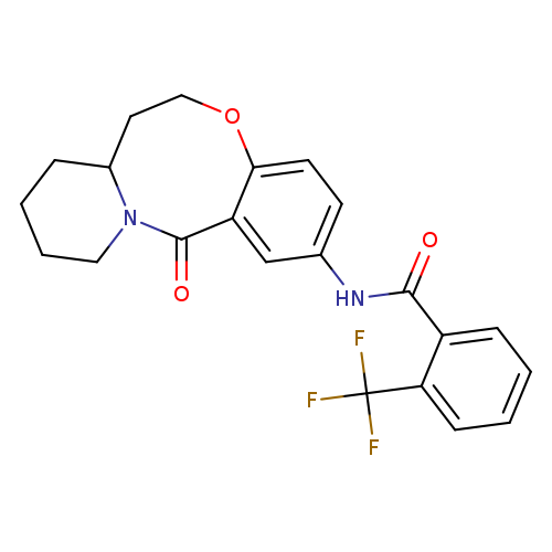 N-{2-oxo-9-oxa-1-azatricyclo[10.4.0.0^{3,8}]hexadeca-3,5,7-trien-5-yl}-2-(trifluoromethyl)benzamide