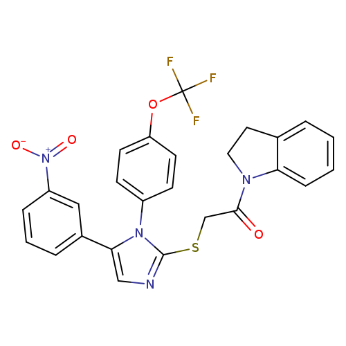 1-(2,3-dihydro-1H-indol-1-yl)-2-{[5-(3-nitrophenyl)-1-[4-(trifluoromethoxy)phenyl]-1H-imidazol-2-yl]sulfanyl}ethan-1-one