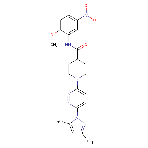 1-[6-(3,5-dimethyl-1H-pyrazol-1-yl)pyridazin-3-yl]-N-(2-methoxy-5-nitrophenyl)piperidine-4-carboxamide
