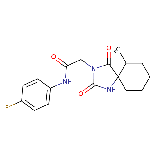 N-(4-fluorophenyl)-2-{6-methyl-2,4-dioxo-1,3-diazaspiro[4.5]decan-3-yl}acetamide