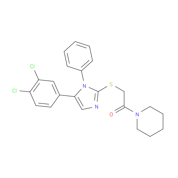 2-{[5-(3,4-dichlorophenyl)-1-phenyl-1H-imidazol-2-yl]sulfanyl}-1-(piperidin-1-yl)ethan-1-one