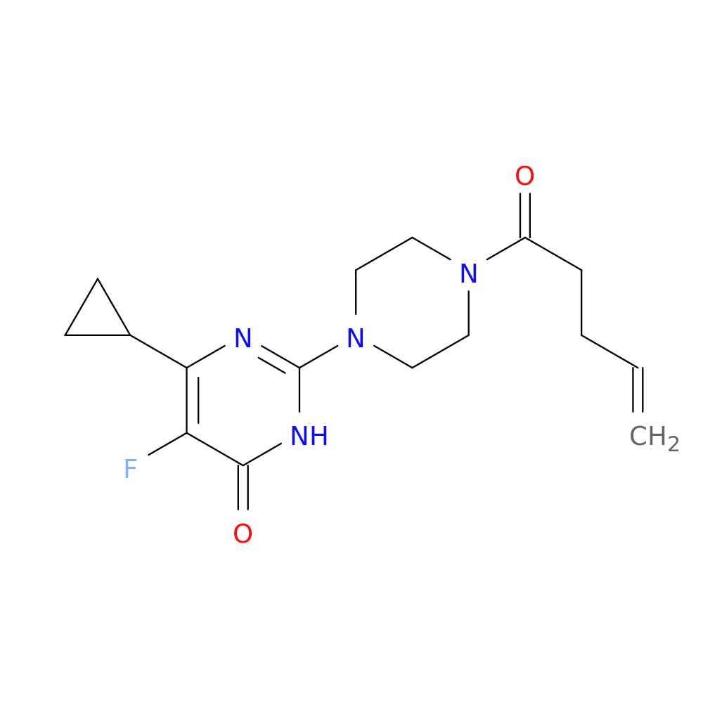 6-cyclopropyl-5-fluoro-2-[4-(pent-4-enoyl)piperazin-1-yl]-3,4-dihydropyrimidin-4-one