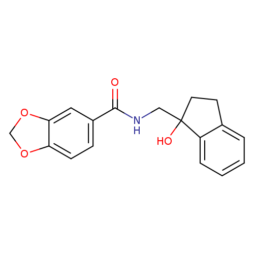 N-[(1-hydroxy-2,3-dihydro-1H-inden-1-yl)methyl]-2H-1,3-benzodioxole-5-carboxamide