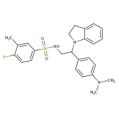 N-[2-(2,3-dihydro-1H-indol-1-yl)-2-[4-(dimethylamino)phenyl]ethyl]-4-fluoro-3-methylbenzene-1-sulfonamide
