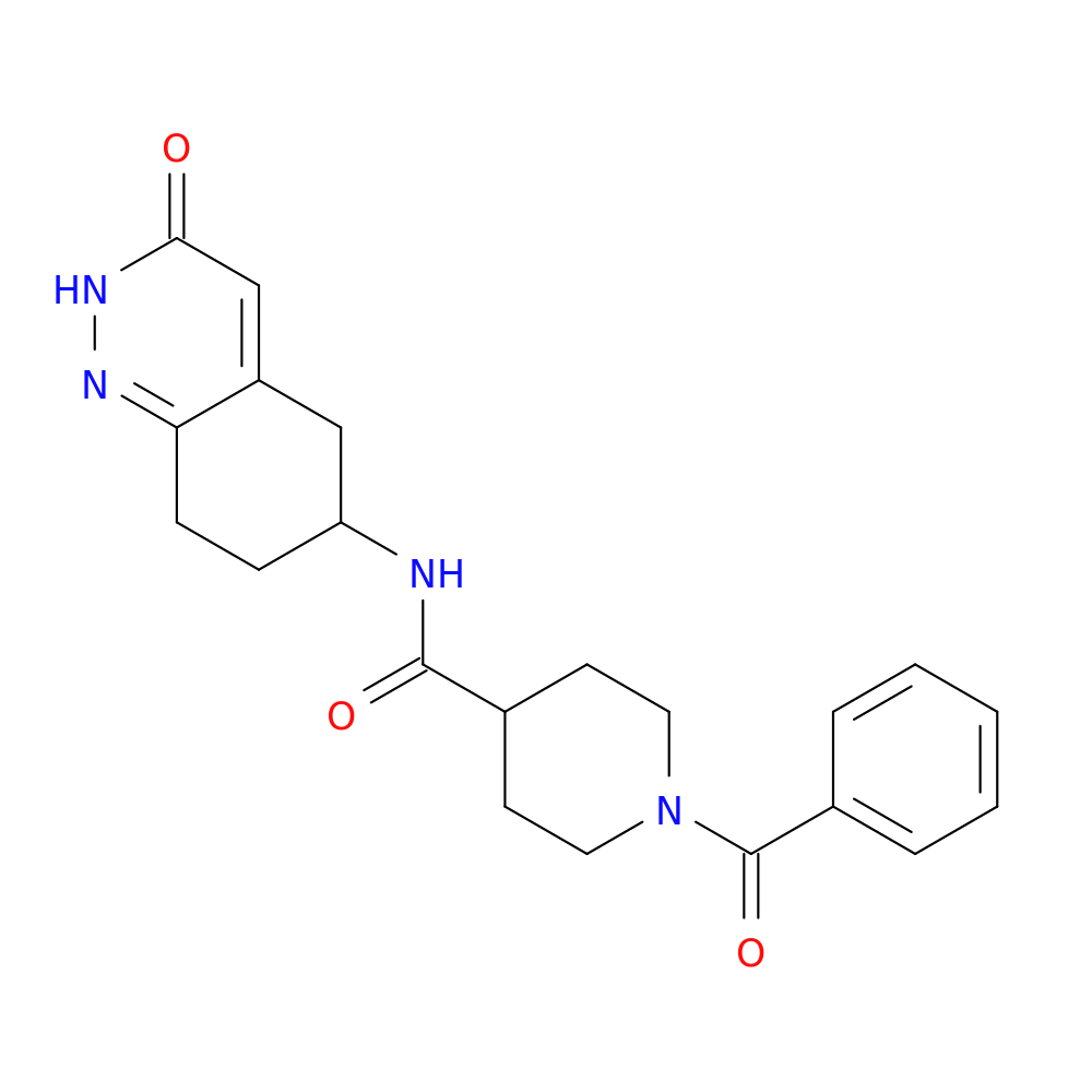 1-benzoyl-N-(3-oxo-2,3,5,6,7,8-hexahydrocinnolin-6-yl)piperidine-4-carboxamide