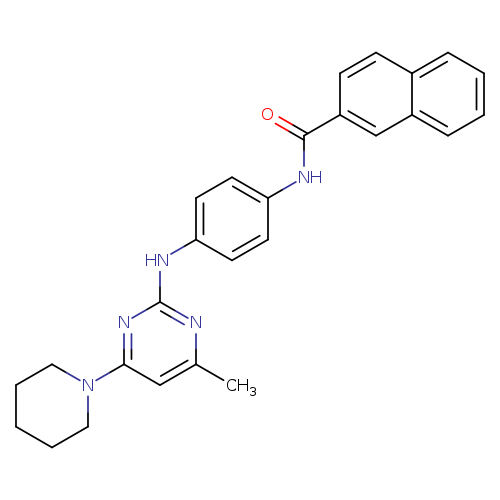 N-(4-{[4-methyl-6-(piperidin-1-yl)pyrimidin-2-yl]amino}phenyl)naphthalene-2-carboxamide