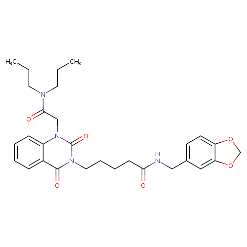N-[(2H-1,3-benzodioxol-5-yl)methyl]-5-{1-[(dipropylcarbamoyl)methyl]-2,4-dioxo-1,2,3,4-tetrahydroquinazolin-3-yl}pentanamide