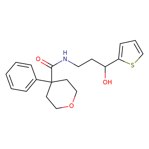 N-[3-hydroxy-3-(thiophen-2-yl)propyl]-4-phenyloxane-4-carboxamide