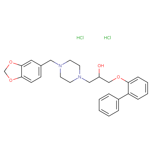 1-{4-[(2H-1,3-benzodioxol-5-yl)methyl]piperazin-1-yl}-3-{[1,1'-biphenyl]-2-yloxy}propan-2-ol dihydrochloride