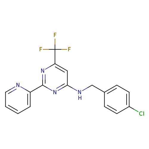 N-[(4-chlorophenyl)methyl]-2-(pyridin-2-yl)-6-(trifluoromethyl)pyrimidin-4-amine