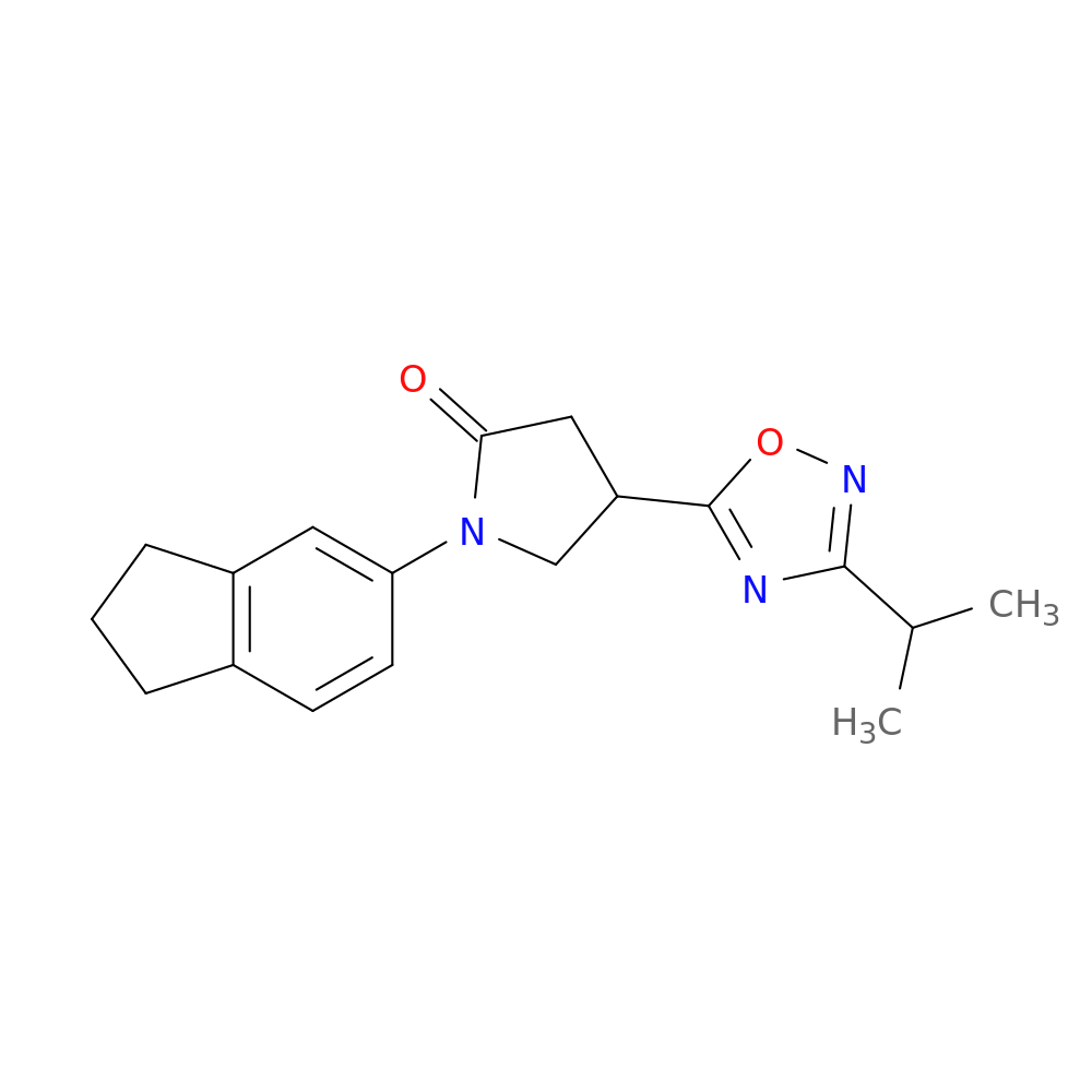 1-(2,3-dihydro-1H-inden-5-yl)-4-[3-(propan-2-yl)-1,2,4-oxadiazol-5-yl]pyrrolidin-2-one