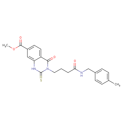 methyl 3-(3-{[(4-methylphenyl)methyl]carbamoyl}propyl)-4-oxo-2-sulfanylidene-1,2,3,4-tetrahydroquinazoline-7-carboxylate