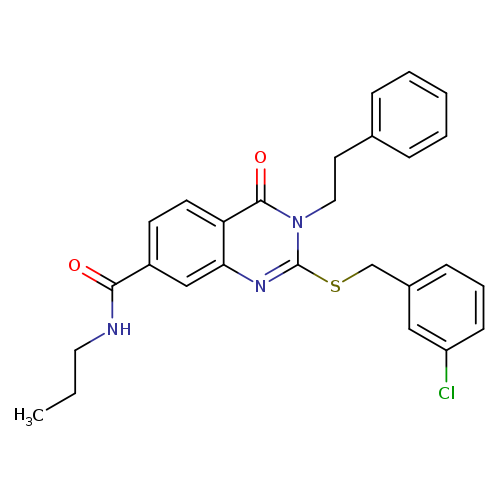 2-{[(3-chlorophenyl)methyl]sulfanyl}-4-oxo-3-(2-phenylethyl)-N-propyl-3,4-dihydroquinazoline-7-carboxamide