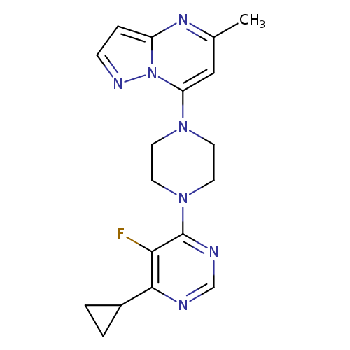 4-cyclopropyl-5-fluoro-6-(4-{5-methylpyrazolo[1,5-a]pyrimidin-7-yl}piperazin-1-yl)pyrimidine