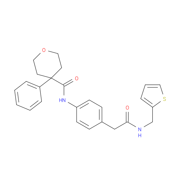 4-phenyl-N-[4-({[(thiophen-2-yl)methyl]carbamoyl}methyl)phenyl]oxane-4-carboxamide
