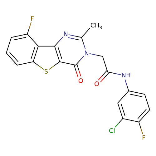 N-(3-chloro-4-fluorophenyl)-2-{13-fluoro-4-methyl-6-oxo-8-thia-3,5-diazatricyclo[7.4.0.0^{2,7}]trideca-1(13),2(7),3,9,11-pentaen-5-yl}acetamide