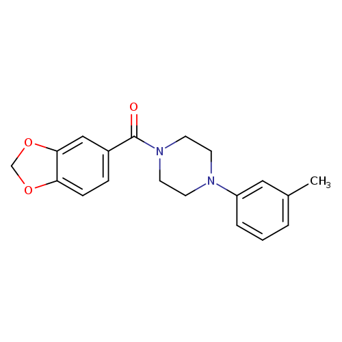 1-(1,3-dioxaindane-5-carbonyl)-4-(3-methylphenyl)piperazine
