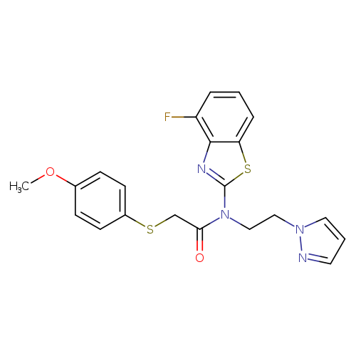 N-(4-fluoro-1,3-benzothiazol-2-yl)-2-[(4-methoxyphenyl)sulfanyl]-N-[2-(1H-pyrazol-1-yl)ethyl]acetamide
