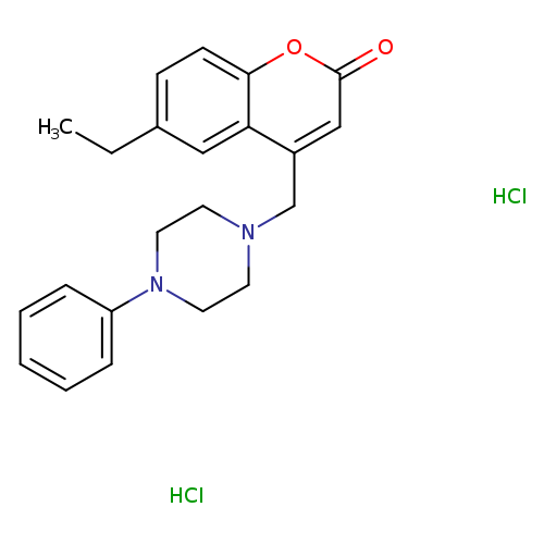 6-ethyl-4-[(4-phenylpiperazin-1-yl)methyl]-2H-chromen-2-one dihydrochloride