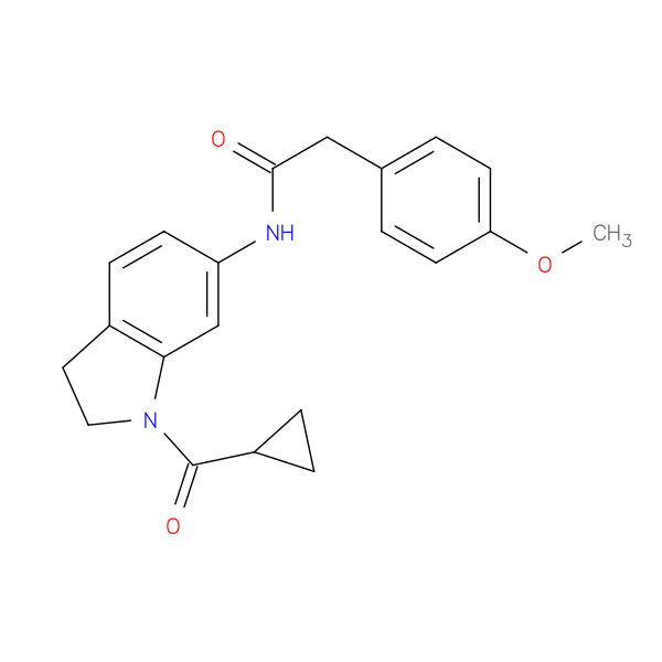 N-(1-cyclopropanecarbonyl-2,3-dihydro-1H-indol-6-yl)-2-(4-methoxyphenyl)acetamide