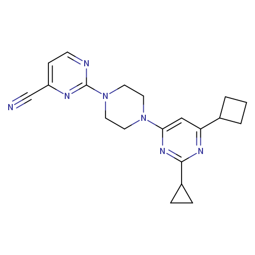 2-[4-(6-cyclobutyl-2-cyclopropylpyrimidin-4-yl)piperazin-1-yl]pyrimidine-4-carbonitrile