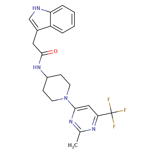 2-(1H-indol-3-yl)-N-{1-[2-methyl-6-(trifluoromethyl)pyrimidin-4-yl]piperidin-4-yl}acetamide