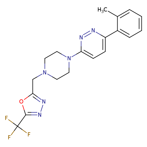 3-(2-methylphenyl)-6-(4-{[5-(trifluoromethyl)-1,3,4-oxadiazol-2-yl]methyl}piperazin-1-yl)pyridazine