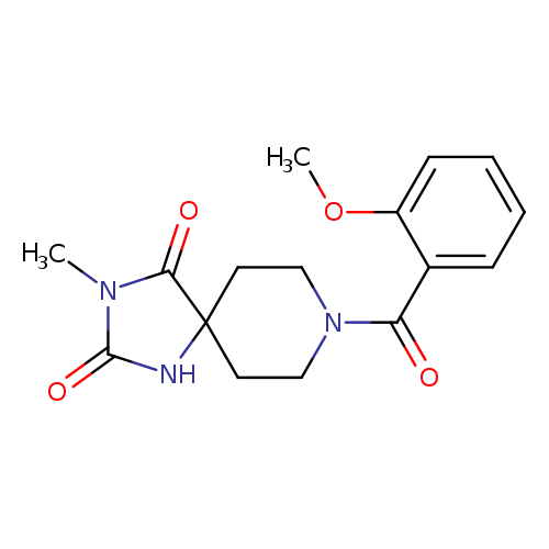 8-(2-methoxybenzoyl)-3-methyl-1,3,8-triazaspiro[4.5]decane-2,4-dione