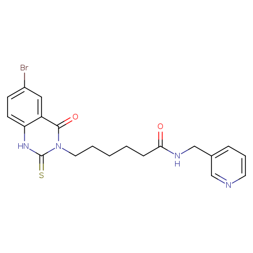 6-(6-bromo-4-oxo-2-sulfanylidene-1,2,3,4-tetrahydroquinazolin-3-yl)-N-[(pyridin-3-yl)methyl]hexanamide
