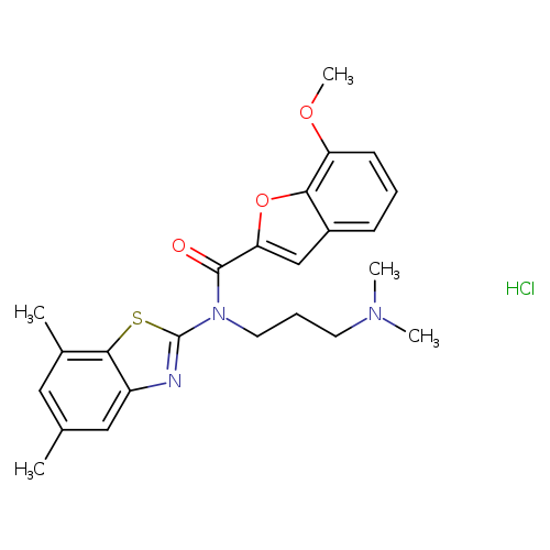 N-(5,7-dimethyl-1,3-benzothiazol-2-yl)-N-[3-(dimethylamino)propyl]-7-methoxy-1-benzofuran-2-carboxamide hydrochloride