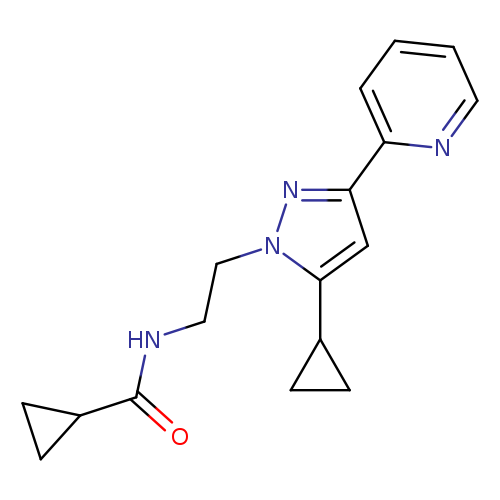 N-{2-[5-cyclopropyl-3-(pyridin-2-yl)-1H-pyrazol-1-yl]ethyl}cyclopropanecarboxamide
