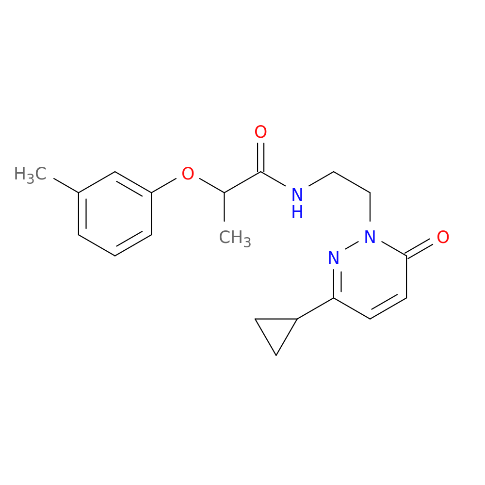 N-[2-(3-cyclopropyl-6-oxo-1,6-dihydropyridazin-1-yl)ethyl]-2-(3-methylphenoxy)propanamide