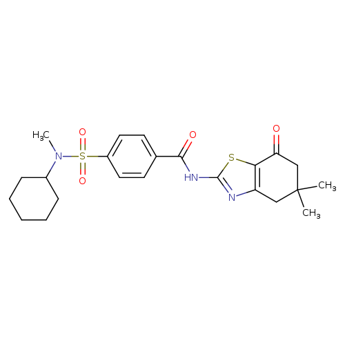 4-[cyclohexyl(methyl)sulfamoyl]-N-(5,5-dimethyl-7-oxo-4,5,6,7-tetrahydro-1,3-benzothiazol-2-yl)benzamide