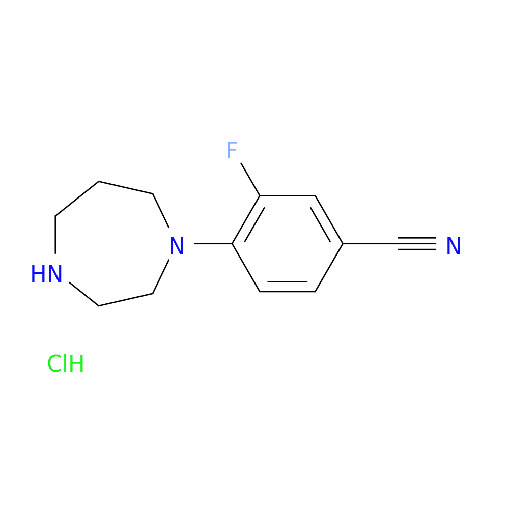 4-(1,4-diazepan-1-yl)-3-fluorobenzonitrile hydrochloride