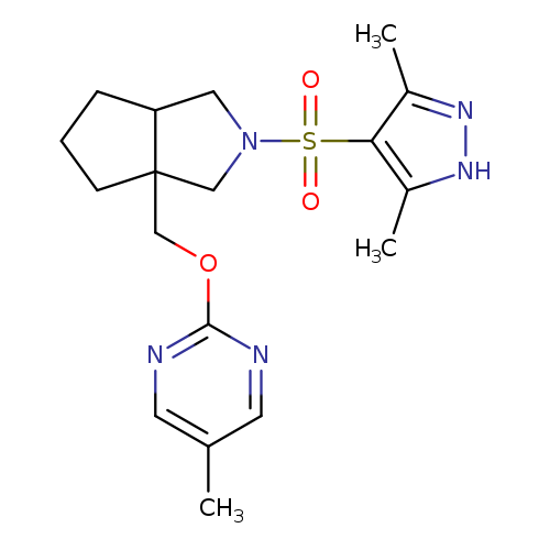 2-({2-[(3,5-dimethyl-1H-pyrazol-4-yl)sulfonyl]-octahydrocyclopenta[c]pyrrol-3a-yl}methoxy)-5-methylpyrimidine