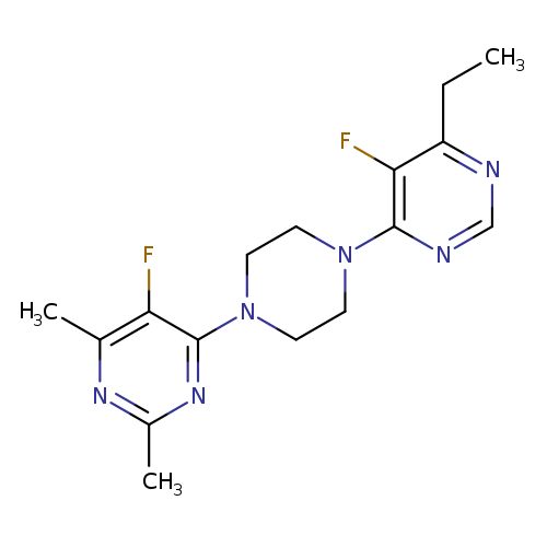 4-[4-(6-ethyl-5-fluoropyrimidin-4-yl)piperazin-1-yl]-5-fluoro-2,6-dimethylpyrimidine