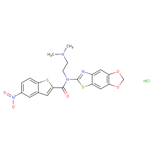 N-[2-(dimethylamino)ethyl]-N-{4,6-dioxa-10-thia-12-azatricyclo[7.3.0.0^{3,7}]dodeca-1(9),2,7,11-tetraen-11-yl}-5-nitro-1-benzothiophene-2-carboxamide hydrochloride