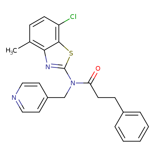 N-(7-chloro-4-methyl-1,3-benzothiazol-2-yl)-3-phenyl-N-[(pyridin-4-yl)methyl]propanamide